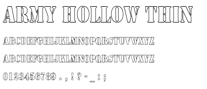 Army Hollow Thin font